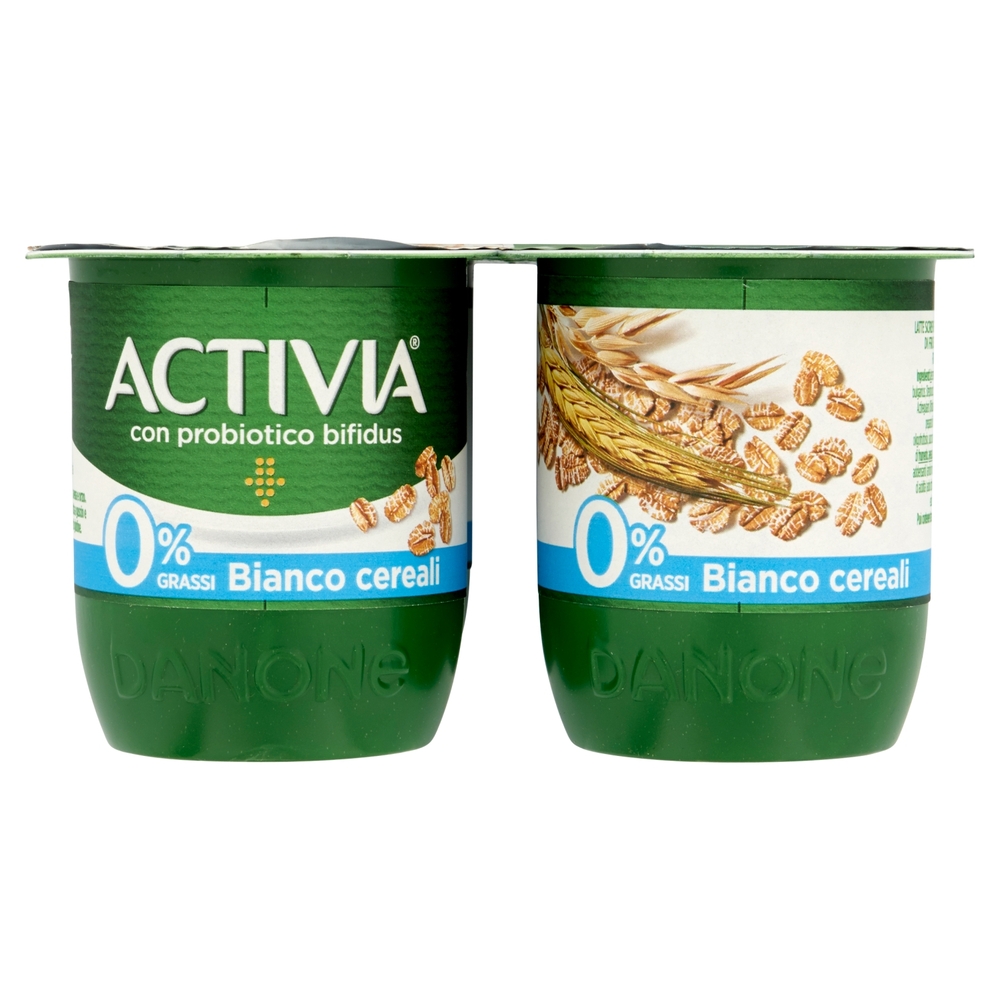 Activia 0% Grassi Bianco Cereali, 4x125 g